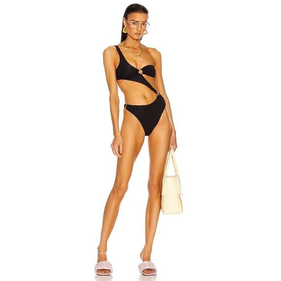 Stella McCartney Golden Rings One Piece Swimsuit - Black Size L - Picture 1 of 11
